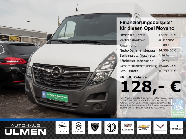 Opel Movano B Kasten L3H2 3,5t CDTI 150 Bordcomputer Klima PDCv+h+Cam Totwinkelassist.Tempomat