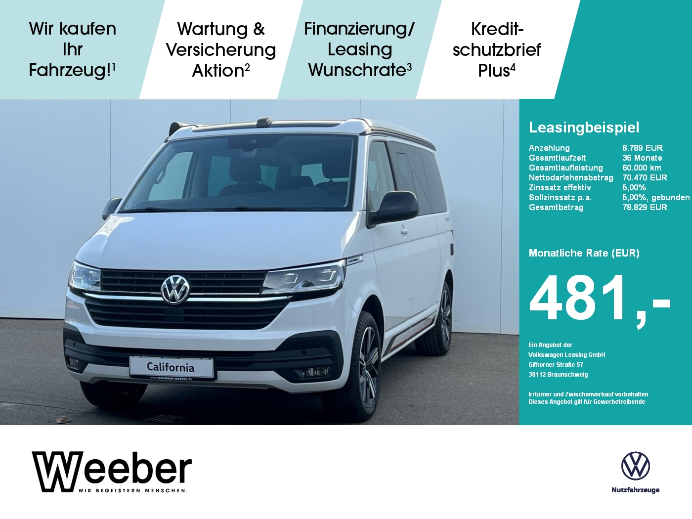 Volkswagen T6.1 California 2.0 TDI DSG Beach Camper Edition