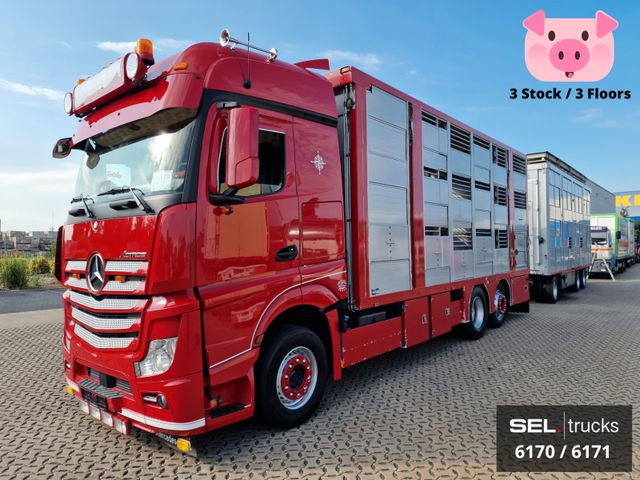 Mercedes-Benz Actros / Durchladezug / 3 Stock / Lenkachse