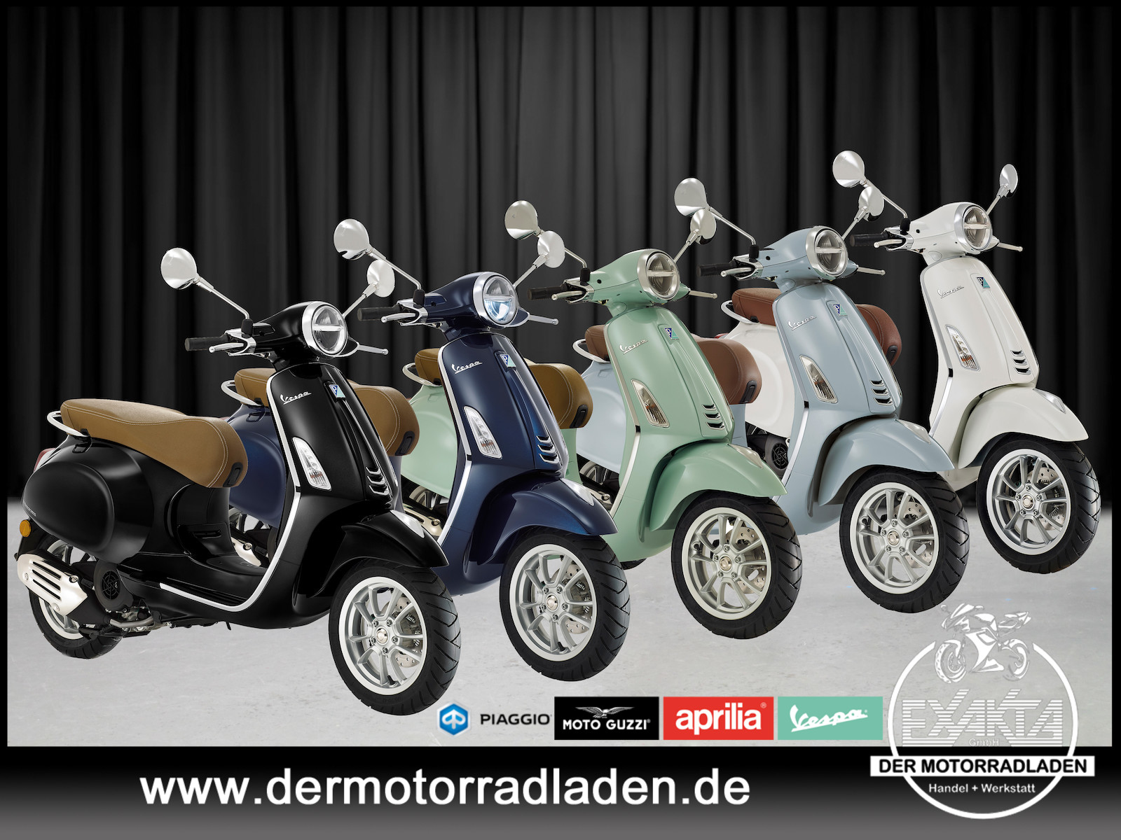 Vespa Primavera 125 5x Farben sw/weiß/blau/grün/grau