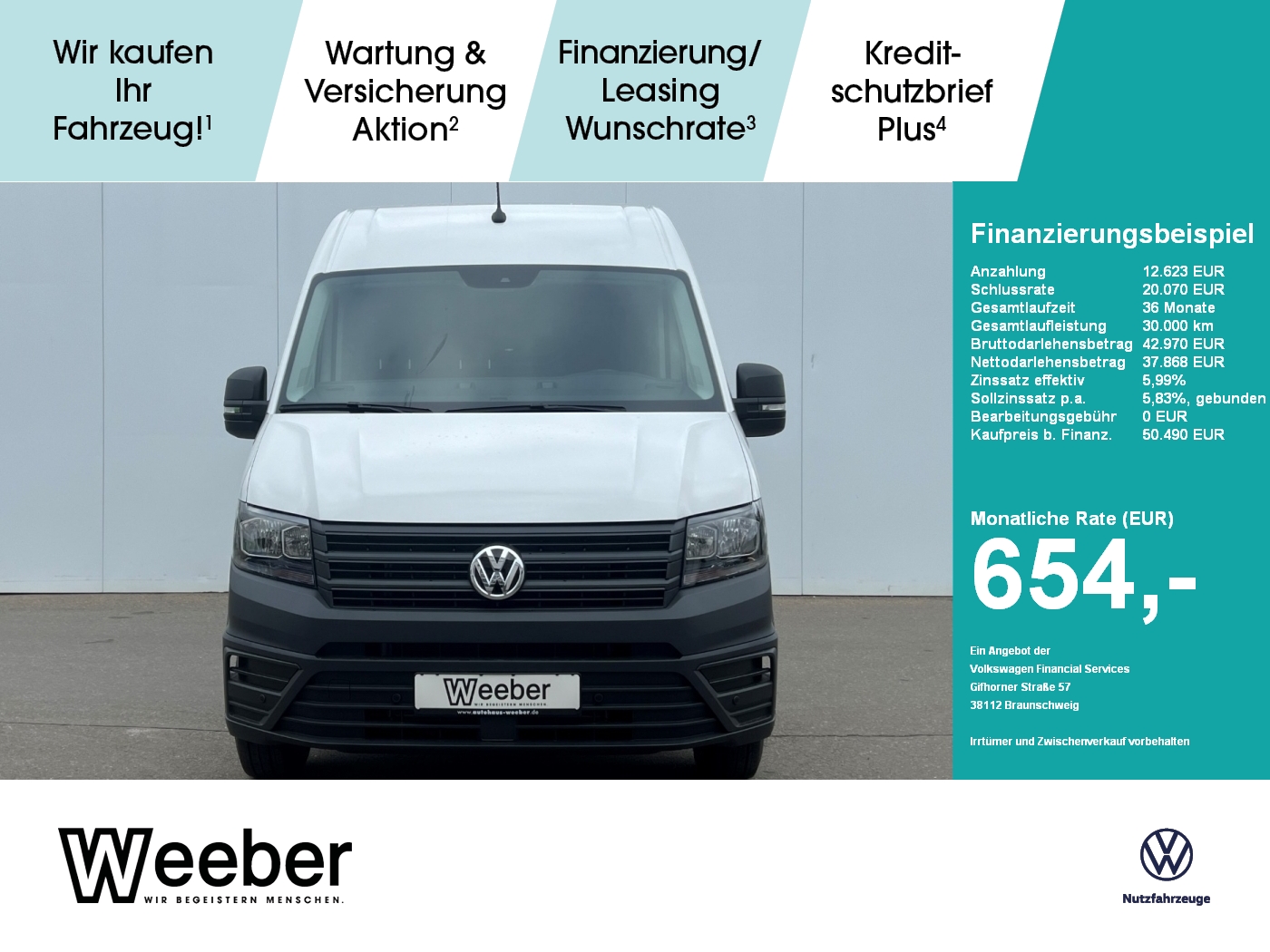 Volkswagen Crafter 35 Kasten 2.0 TDI Hochdach AHK Kamera