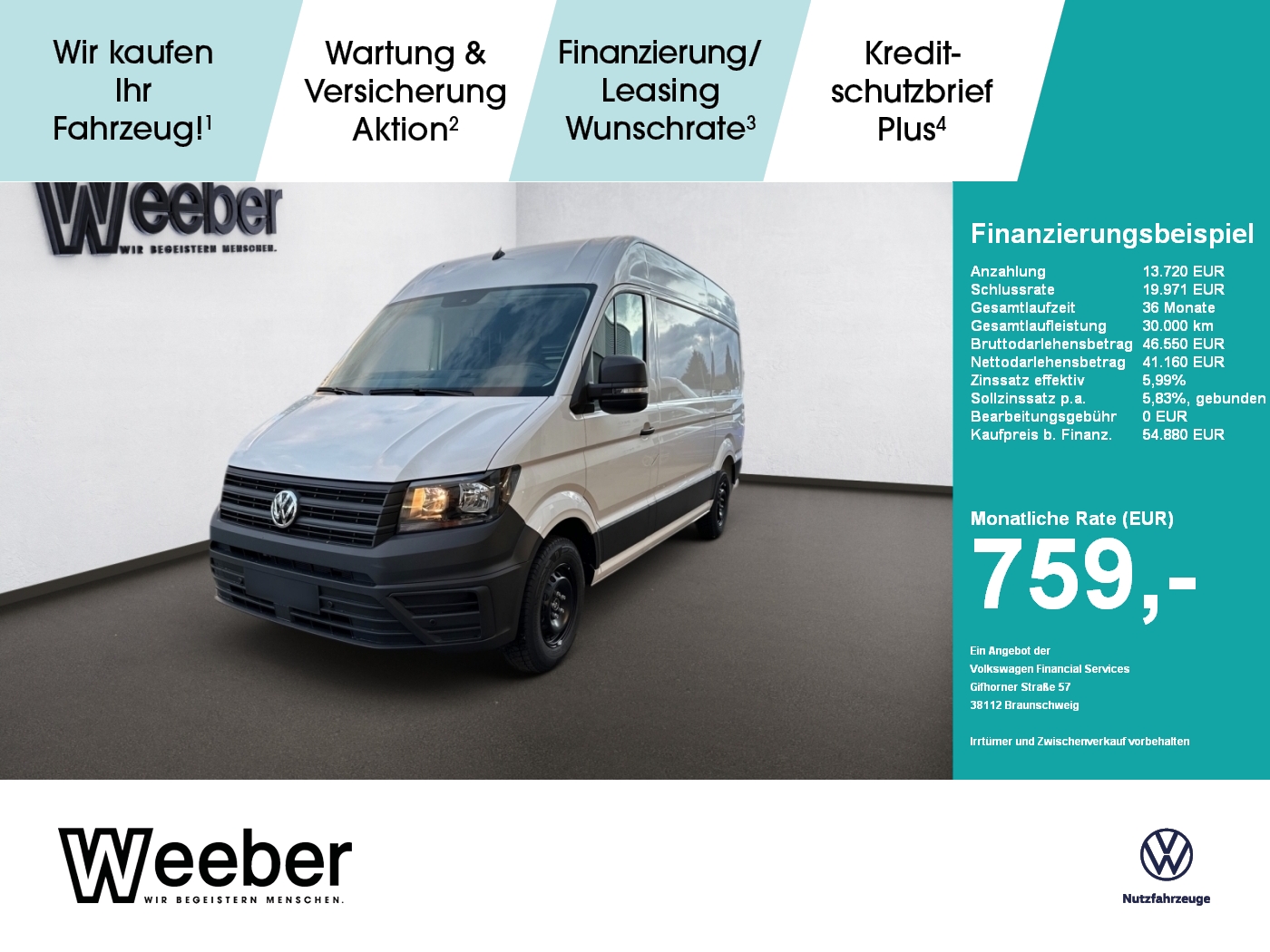 Volkswagen Crafter 35 Kasten 2.0 TDI HD AHK Navi Kamera