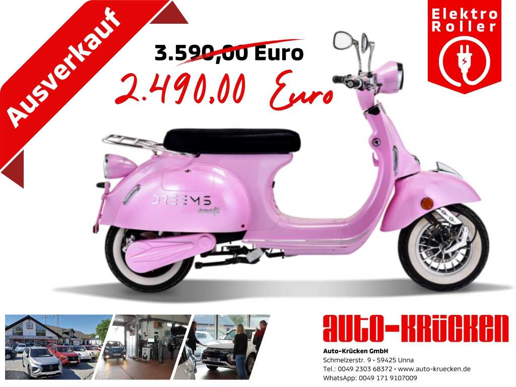 Sonstige DREEMS amalfi e-Roller 45 km/h Candy Pink