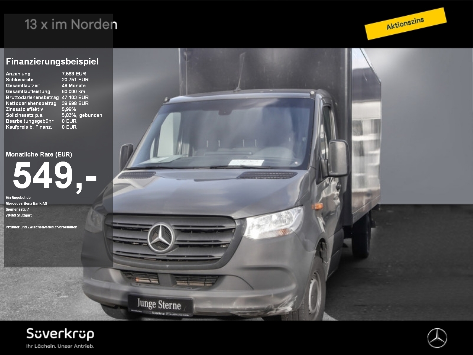 Mercedes-Benz Sprinter 316 Koffer/LBW/Maxi/4325/Klima/MBUX/Tem