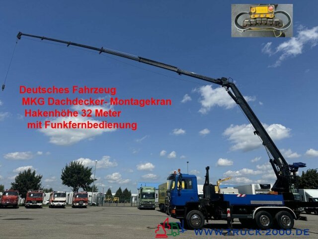 MAN 24.340 6x4 MKG Dachdecker Montagekran 32m +Winde