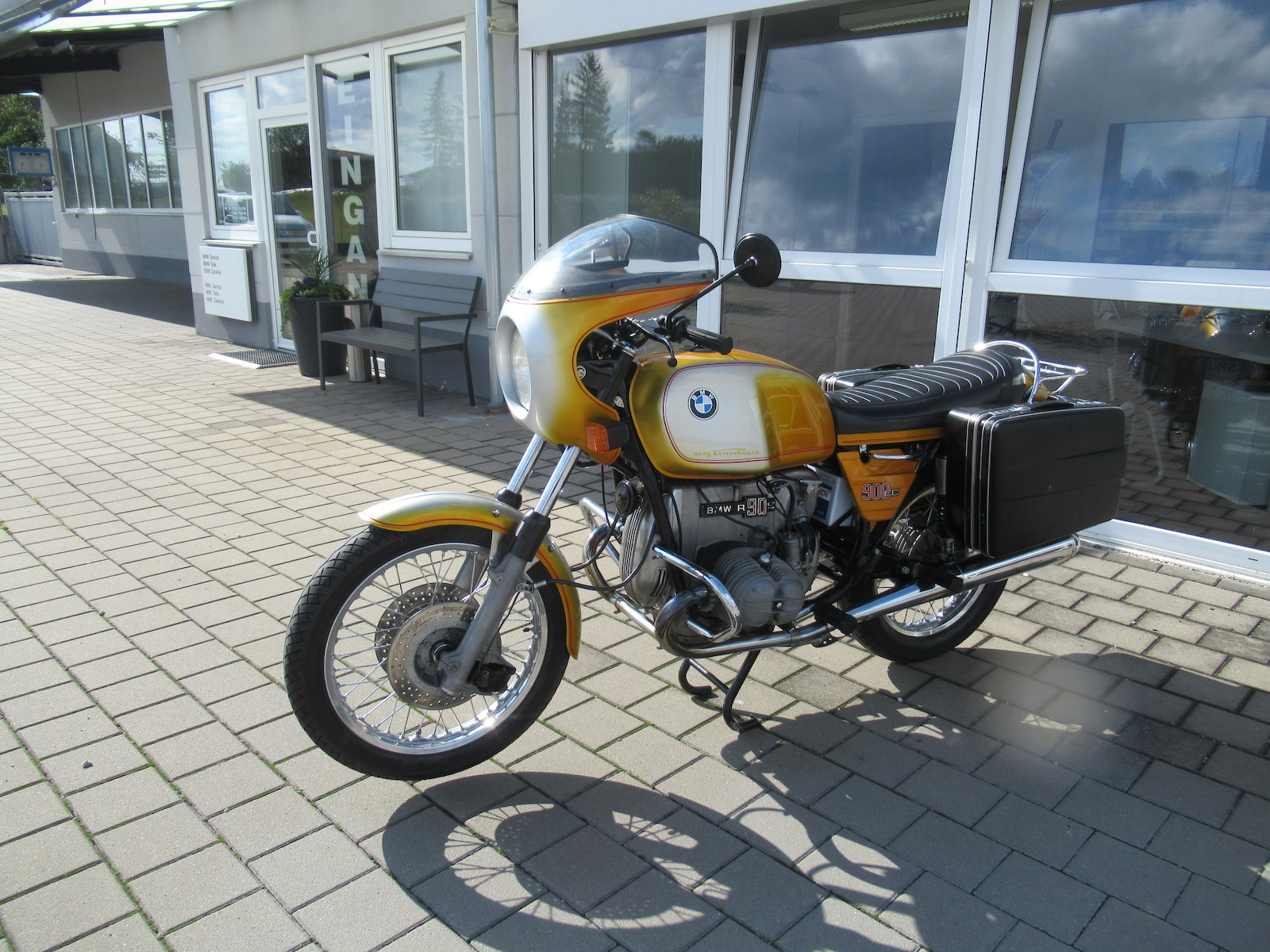 BMW R 90 S Daytona Koffer Sturzbügel Chromte.