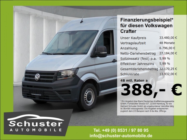 Volkswagen Crafter Kasten MR3640mm+Hoch*R-Kam Bluetoo Klima