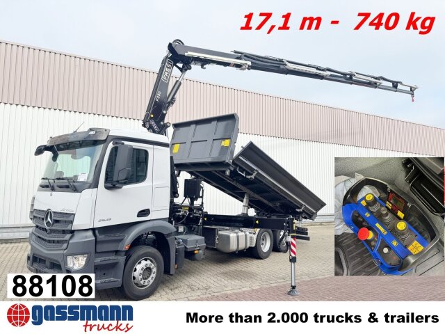 Mercedes-Benz Actros 2545 L 6x2, 2x Bordmatik, Kran Fassi