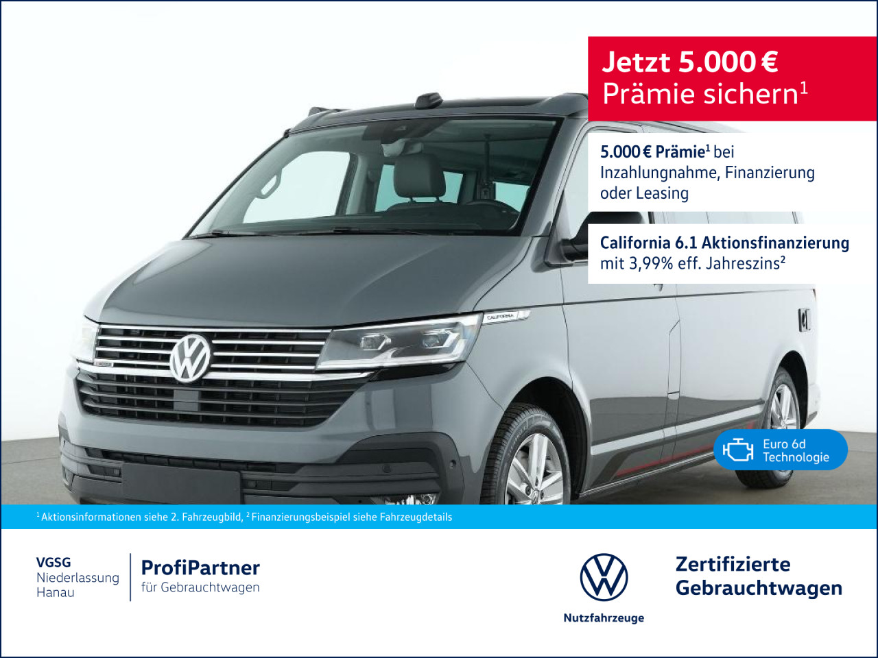 Volkswagen T6.1 California Ocean Edition DSG 4Motion Navi LED T6.1 California Ocean Edition DSG 4Motion Navi Bluetooth LED Klima Standhzg Einparkhilfe el. Fenste