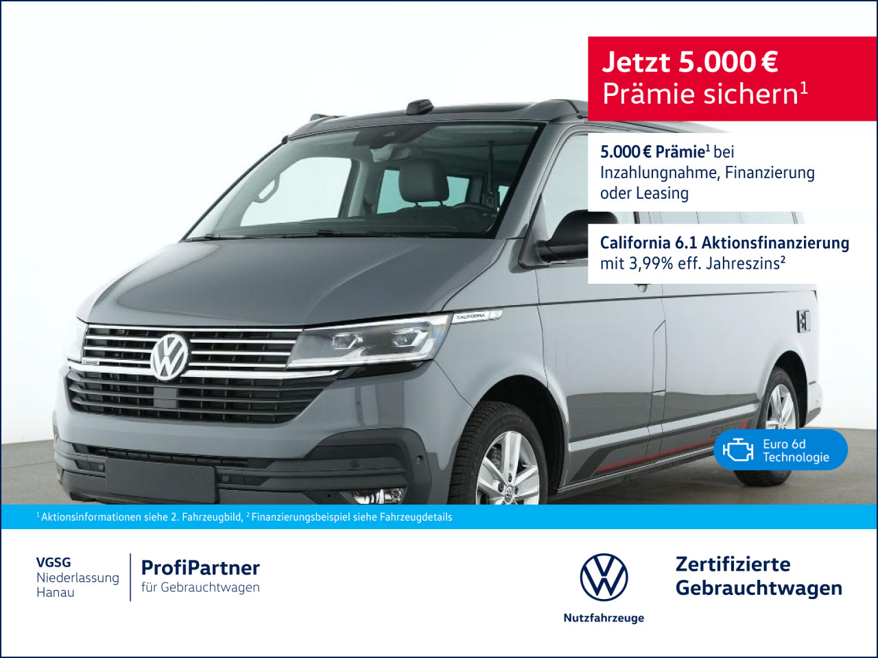 Volkswagen T6.1 California Ocean Edition DSG 4Motion Navi LED T6.1 California Ocean Edition DSG 4Motion Navi LED Bluetooth Klima Standhzg Einparkhilfe el. Fenste