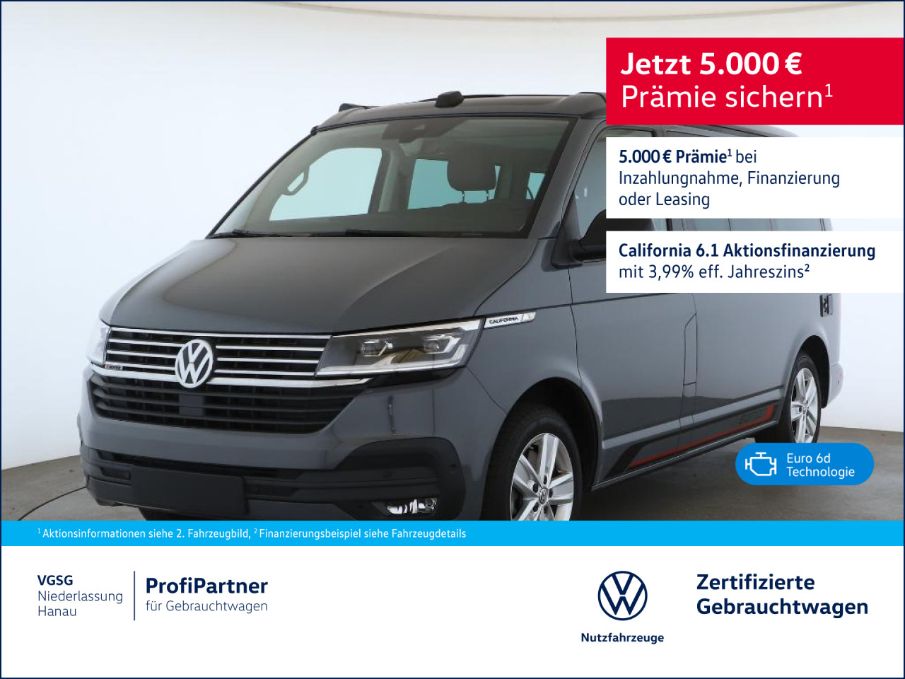 Volkswagen T6.1 California Ocean Edition DSG 4Motion Navi LED T6.1 California Ocean Edition DSG 4Motion Navi LED Bluetooth Klima Standhzg Einparkhilfe el. Fenste