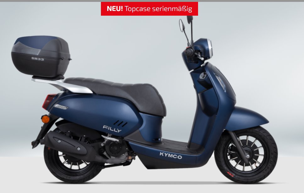 Kymco Filly 50, Neuheit FILLY 50i ink. Topcase